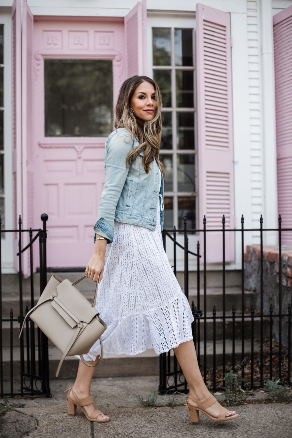 dress with denim jacket outfit