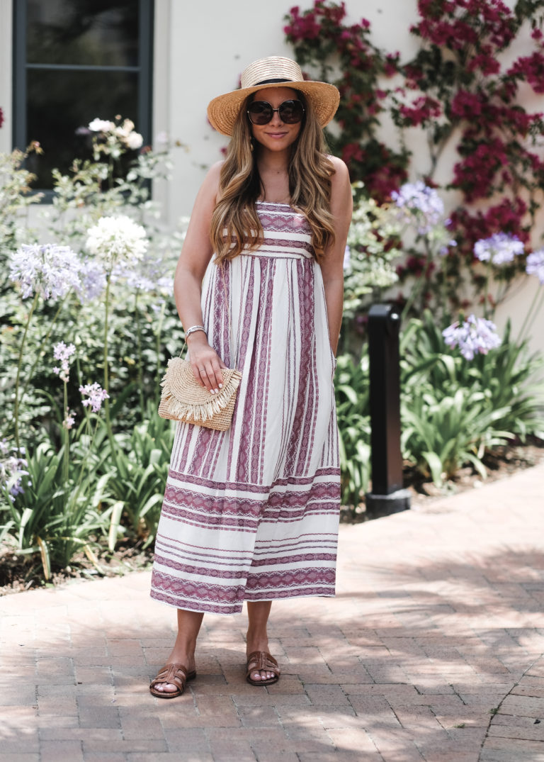 Summer Essentials: A Striped Midi Dress + Straw Hat | The Teacher Diva ...