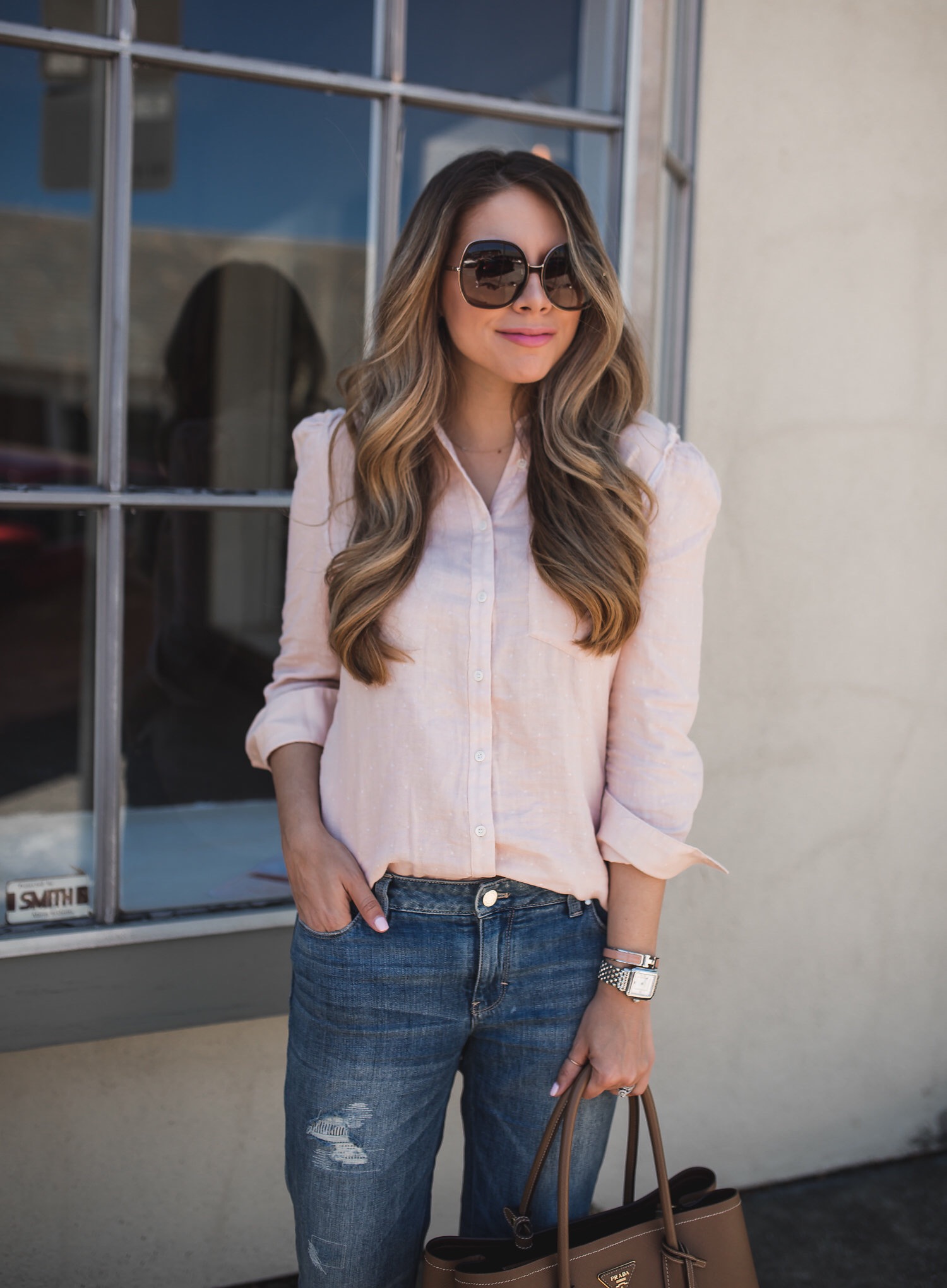 Pink Button Down Top | The Teacher Diva: a Dallas Fashion Blog ...