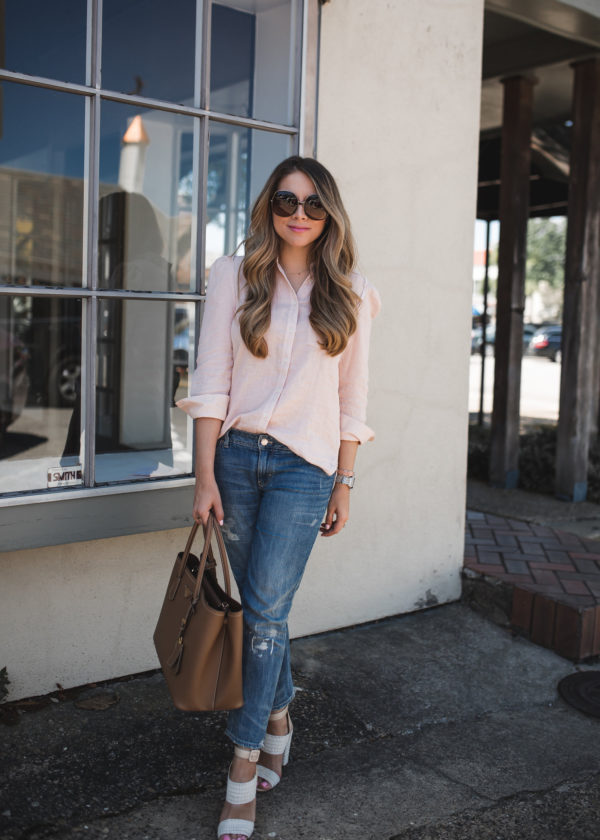 Pink Button Down Top | The Teacher Diva: a Dallas Fashion Blog ...