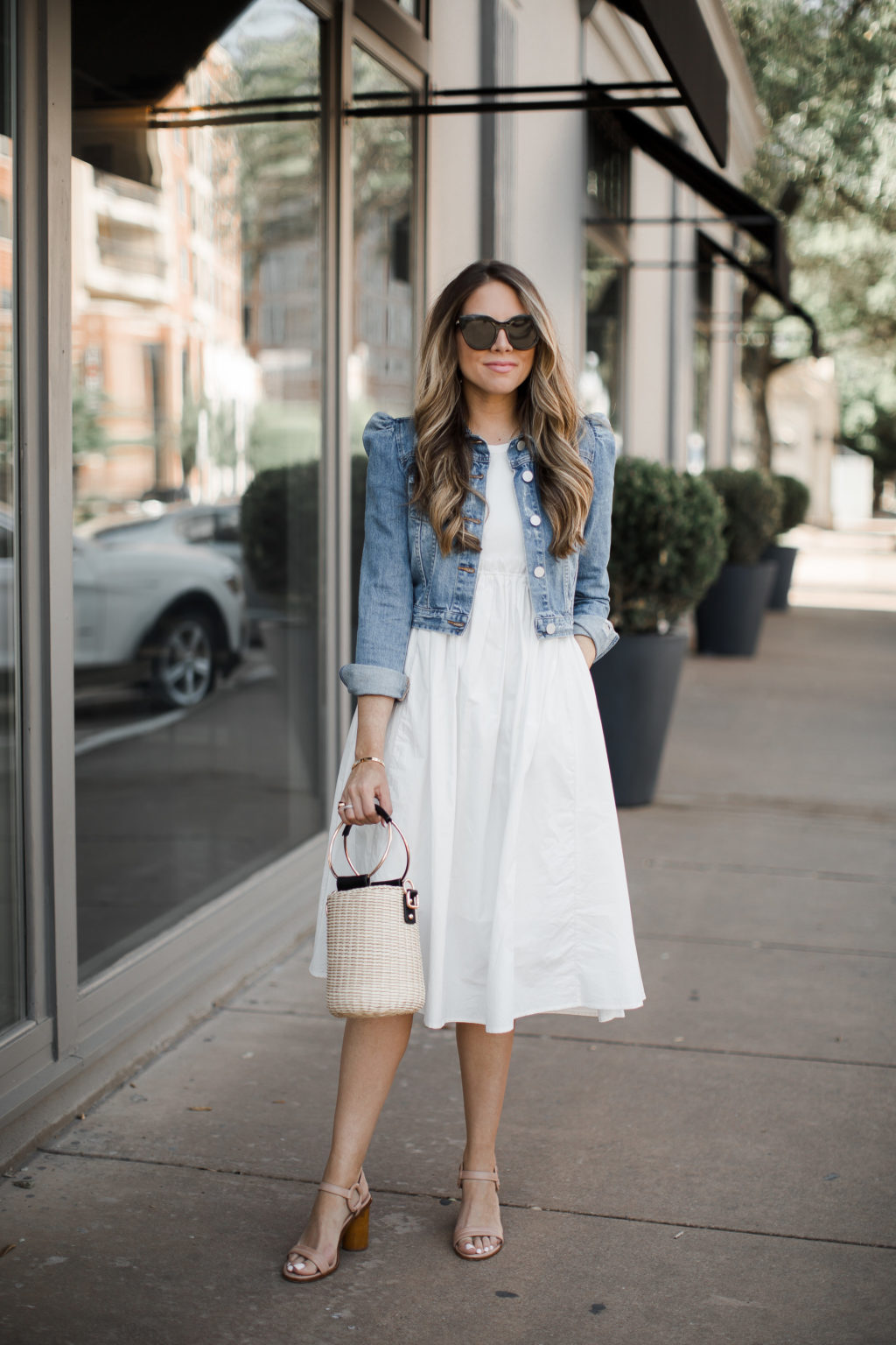 white dress with jeans
