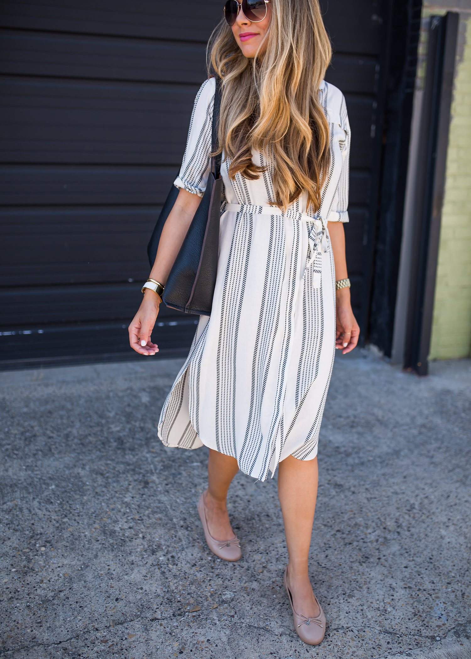 Striped Shirt Dress Outfit